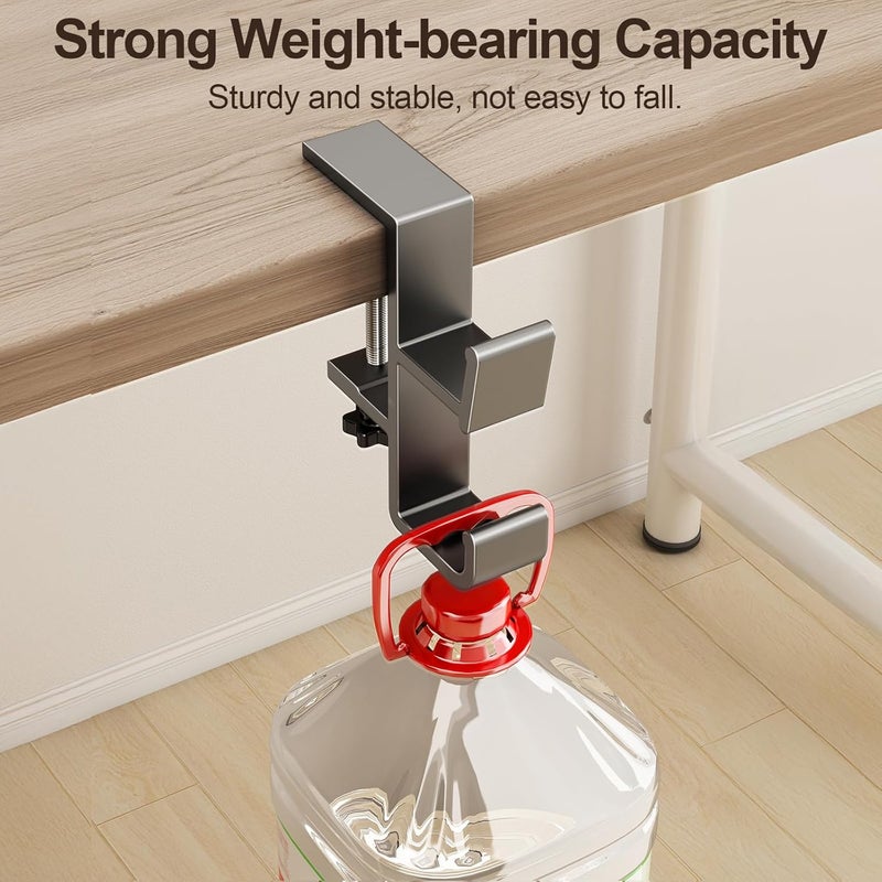 Sereficy Desk Hook for Bag, Under Desk Handbag Hanger Purse Hook for Table, Aluminum Backpack Holder, Desk Mount Hook for Umbrellas, Headphone, Cream - Image 4